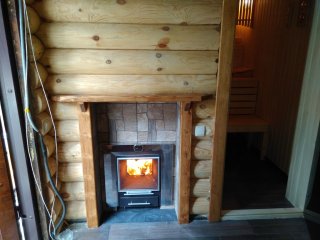 Печь Каскад Панорама 18 ЛП с баком. Пос. Кировское.